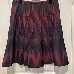 Etcetera Red and Black A-Line Skirt